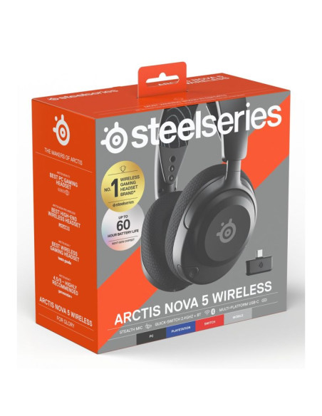 Seria steelseries | zestaw słuchawkowy do gier | arctis nova 5 | łączność bluetooth | nauszne | mikrofon | redukcja szumów | łąc
