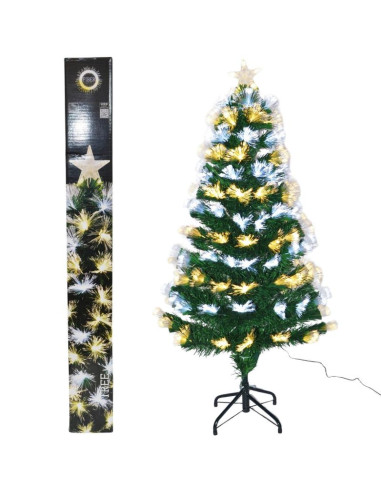 Choinka dekoracyjna światłowodowa ciepły zimny biały 120cm