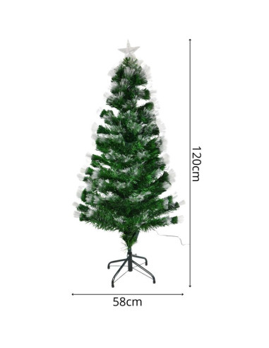 Choinka dekoracyjna światłowodowa ciepły zimny biały 120cm