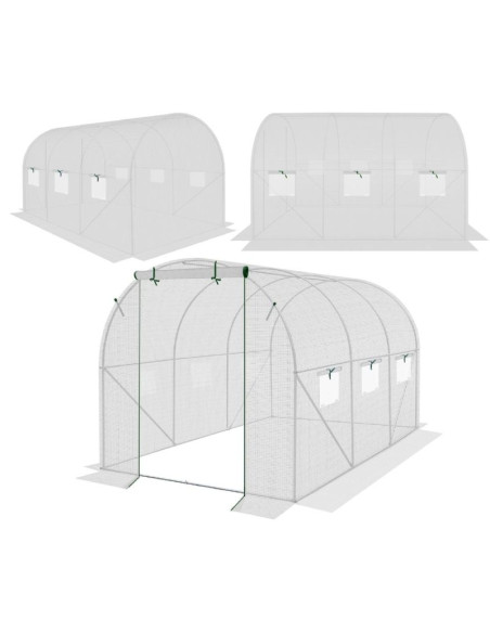 Szklarnia tunel ogrodowy 200x300x200cm pe kontrukcja stal biała