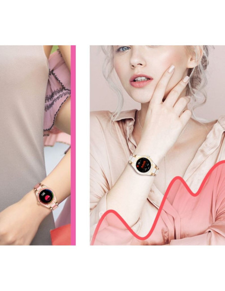 Smartwatch damski rubicon rnce82 różowy