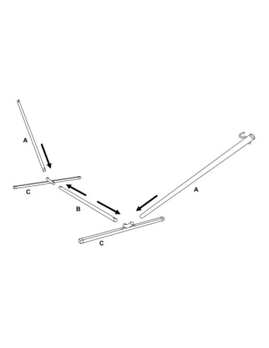 Stelaż stojak do hamaka metalowy 374x91x111cm