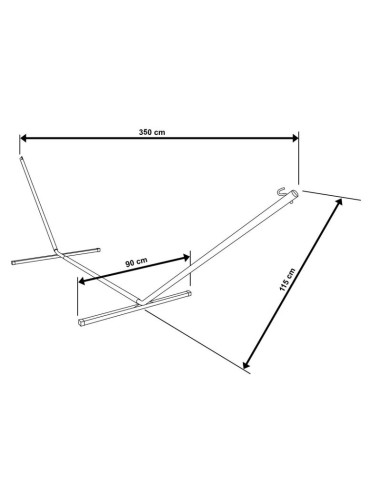 Stelaż stojak do hamaka metalowy 374x91x111cm
