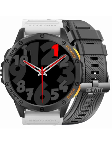 Smartwatch męski gravity gps gt24-2 czarny pasek silikonowy + biały pasek silikonowy