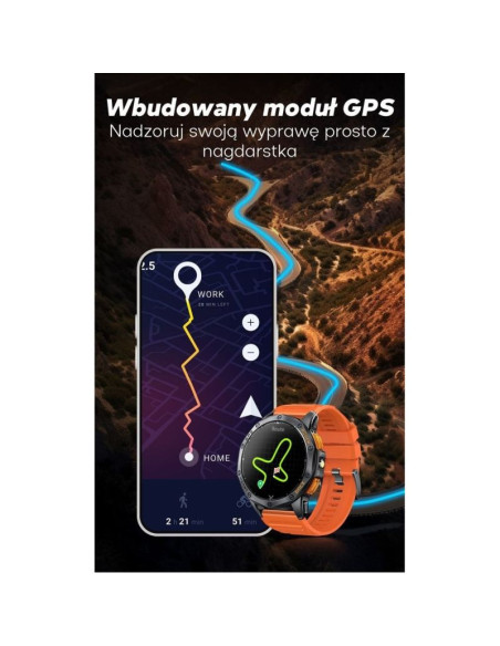 Smartwatch męski gravity gps gt24-2 czarny pasek silikonowy + biały pasek silikonowy