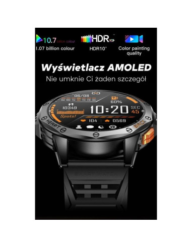Smartwatch męski gravity gps gt24-2 czarny pasek silikonowy + biały pasek silikonowy