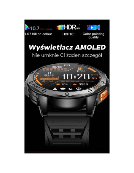 Smartwatch męski gravity gps gt24-2 czarny pasek silikonowy + biały pasek silikonowy