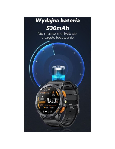 Smartwatch męski gravity gps gt24-2 czarny pasek silikonowy + biały pasek silikonowy
