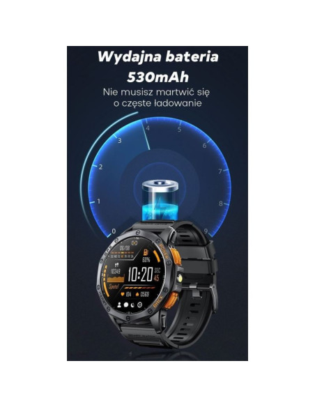 Smartwatch męski gravity gps gt24-2 czarny pasek silikonowy + biały pasek silikonowy