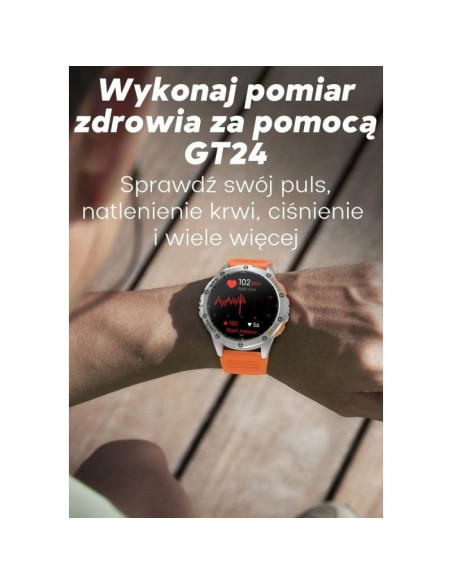 Smartwatch męski gravity gps gt24-2 czarny pasek silikonowy + biały pasek silikonowy