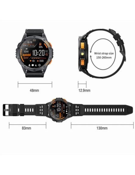 Smartwatch męski gravity gps gt24-2 czarny pasek silikonowy + biały pasek silikonowy