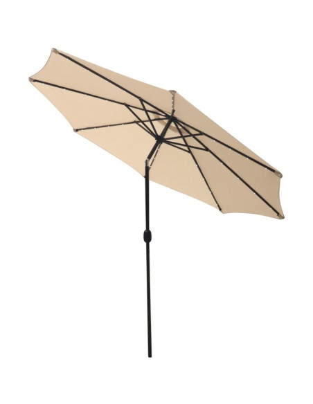 Parasol ogrodowy z oświetleniem led 300cm beżowy