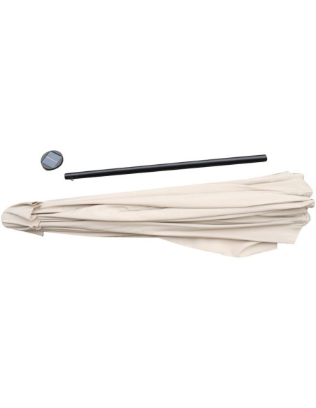 Parasol ogrodowy z oświetleniem led 300cm beżowy