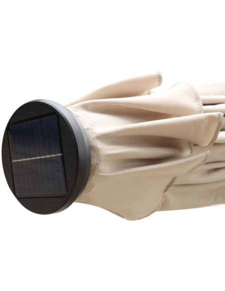 Parasol ogrodowy z oświetleniem led 300cm beżowy