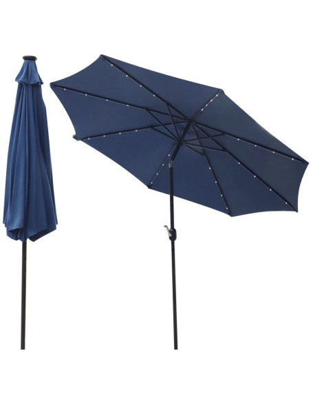 Parasol ogrodowy z oświetleniem led 300cm granatowy