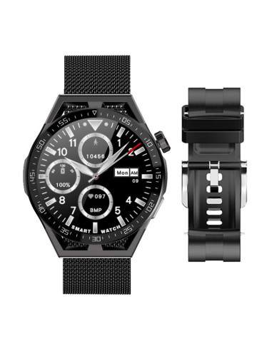 Smartwatch  rubicon rnce88-2 czarny- czarny pasek silikonowy + czarna bransoleta