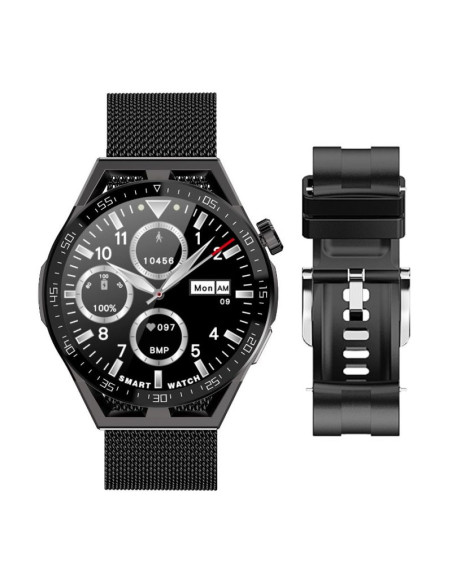 Smartwatch  rubicon rnce88-2 czarny- czarny pasek silikonowy + czarna bransoleta