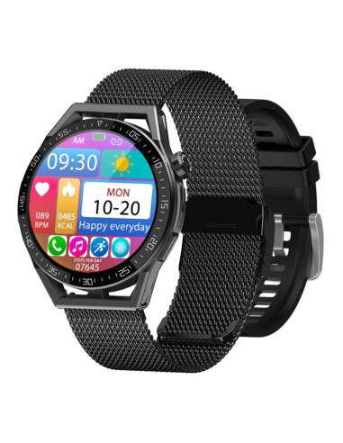 Smartwatch  rubicon rnce88-2 czarny- czarny pasek silikonowy + czarna bransoleta