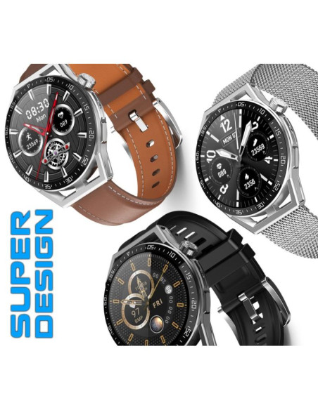 Smartwatch  rubicon rnce88-2 czarny- czarny pasek silikonowy + czarna bransoleta