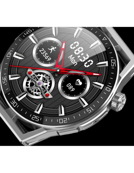 Smartwatch  rubicon rnce88-2 czarny- czarny pasek silikonowy + czarna bransoleta