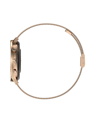 Smartwatch damski veltori vt310-1 złota bransoleta + różowy pasek silikonowy