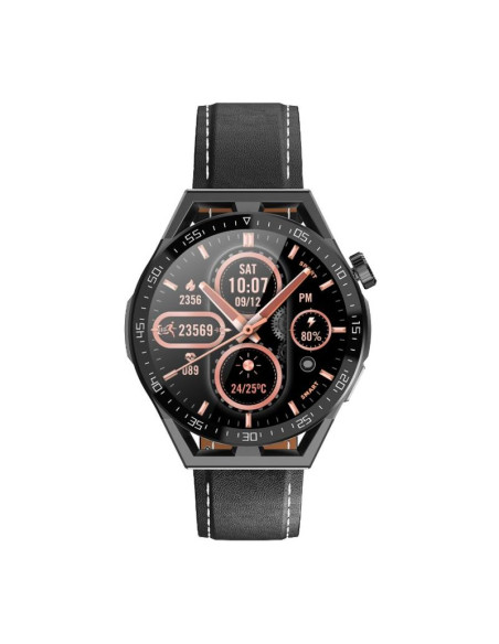 Smartwatch  rubicon rnce88-1 czarny- czarny pasek silikonowy + czarny pasek skórzany