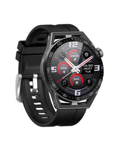 Smartwatch  rubicon rnce88-1 czarny- czarny pasek silikonowy + czarny pasek skórzany