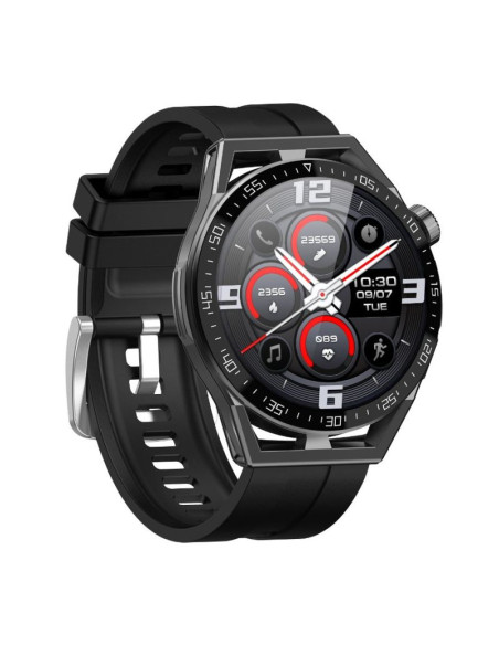 Smartwatch  rubicon rnce88-1 czarny- czarny pasek silikonowy + czarny pasek skórzany