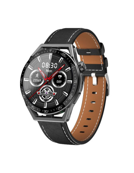 Smartwatch  rubicon rnce88-1 czarny- czarny pasek silikonowy + czarny pasek skórzany