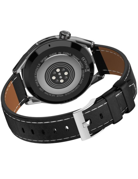 Smartwatch  rubicon rnce88-1 czarny- czarny pasek silikonowy + czarny pasek skórzany