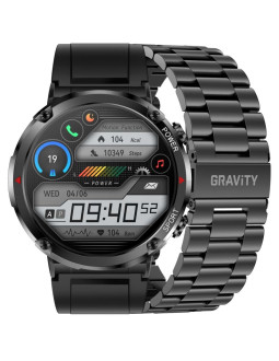 Smartwatch gravity gt21-1+ czarny pasek silikonowy