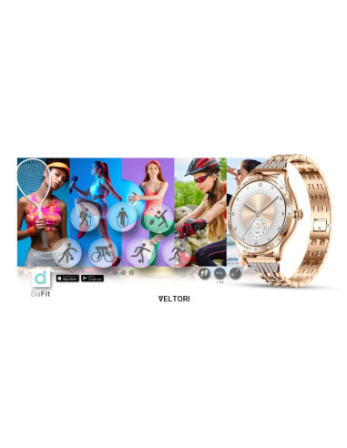 Smartwatch damski veltori vt350-1 bransoleta różowe złoto