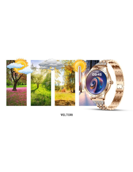 Smartwatch damski veltori vt350-1 bransoleta różowe złoto