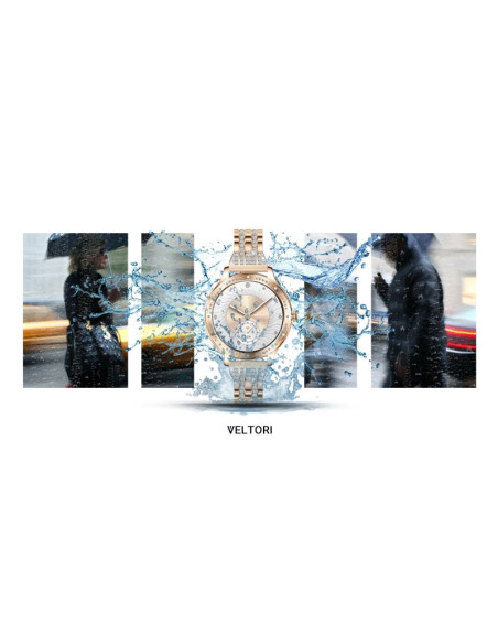 Smartwatch damski veltori vt350-1 bransoleta różowe złoto