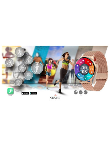 Smartwatch damski giewont różowe złoto gw330-1