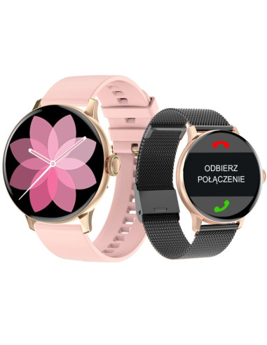 Smartwatch damski giewont różowe złoto czarny gw330-4