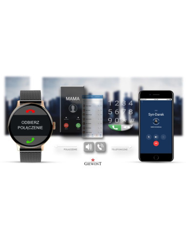 Smartwatch damski giewont różowe złoto czarny gw330-4