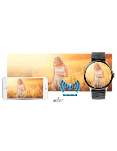 Smartwatch damski giewont różowe złoto czarny gw330-4