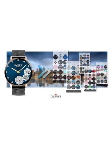 Smartwatch damski giewont różowe złoto czarny gw330-4