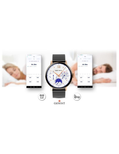 Smartwatch damski giewont różowe złoto czarny gw330-4