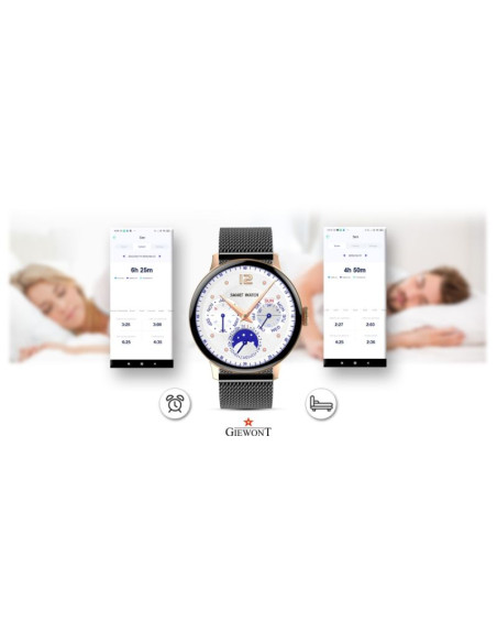 Smartwatch damski giewont różowe złoto czarny gw330-4