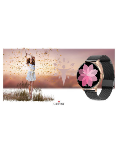 Smartwatch damski giewont różowe złoto czarny gw330-4