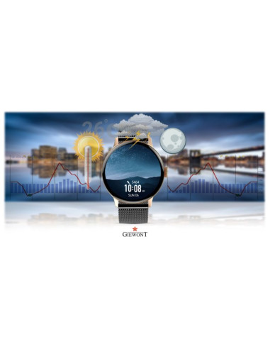 Smartwatch damski giewont różowe złoto czarny gw330-4