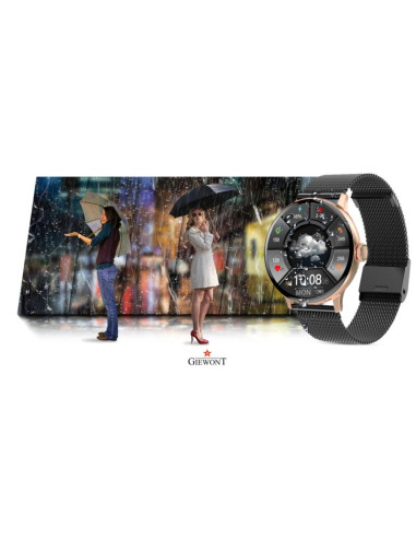 Smartwatch damski giewont różowe złoto czarny gw330-4