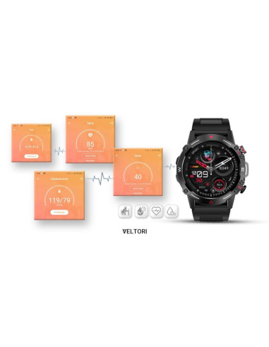 Smartwatch veltori vt110-1 czarny pasek silikonowy