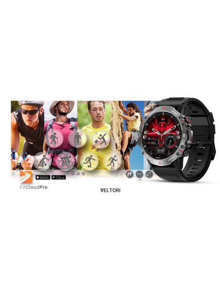 Smartwatch veltori vt110-1 czarny pasek silikonowy