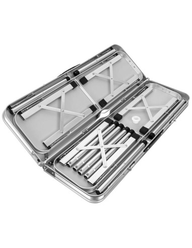 Stolik turystyczny składany kempingowy 90x60x70cm i 2 ławki 87x23x39cm zielony