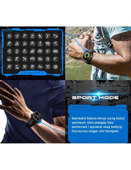 Smartwatch męski rubicon rncf24-1 black