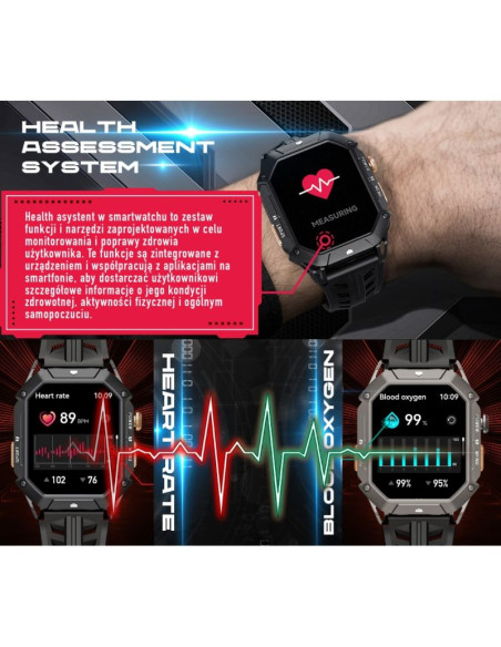 Smartwatch męski rubicon rncf24-1 black