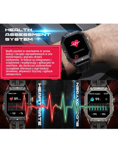 Smartwatch męski rubicon rncf24-2 grey